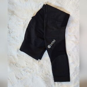 Le-vel Nux Black Mesh Leggings - small